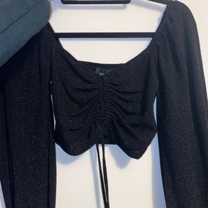 Glitter black crop top
